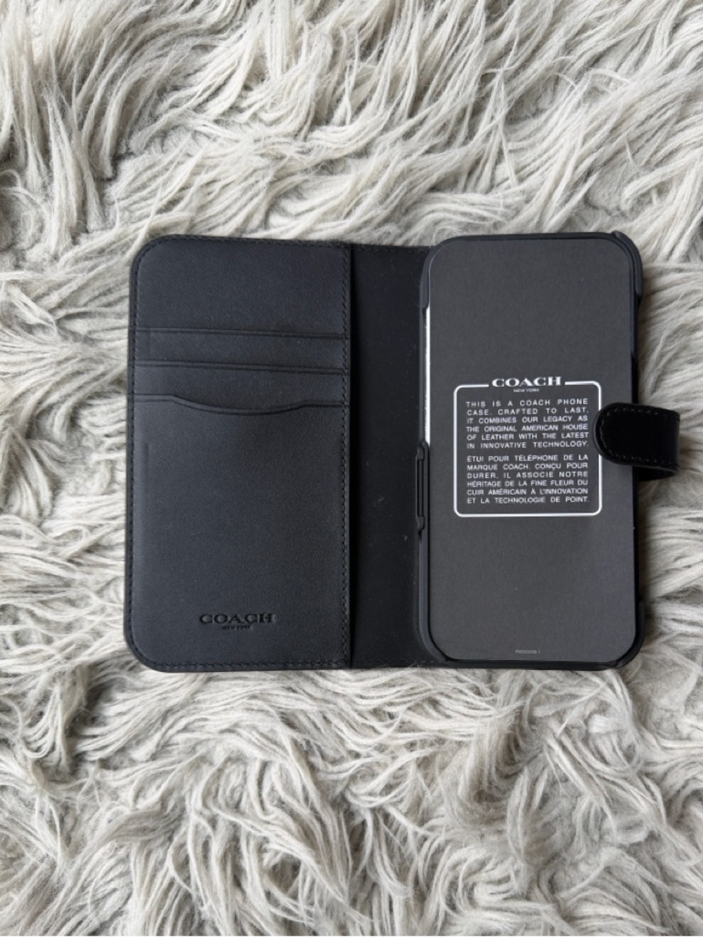 COACH Black Folio Wallet Phone Case by Casemate for iPhone 15 Pro-BRAND NEW - Picture 2 of 5
